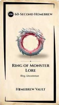 Ring of Monster Lore | Up Your Game Against Unknown D&D Creatures