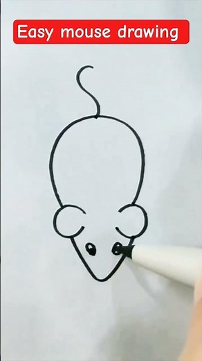 how to draw a mouse with simple steps#art #shorts