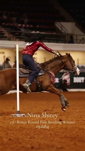 Young Star Nina Shirey Dominates 15U Pole Bending! ✨🐎 #cowgirl