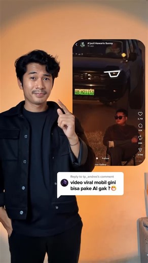 Ajazil Hawaris | Metadigital 🚀 on Instagram: "Cara bikin Video Viral Mobil Terbang pake AI🤫 EASY STEP 👇 1. Buka website: Kling AI 2. dan pilih model Kling O1 3. upload video referensi, gambar kamu, dan gambar mobil 4. dan masukkan Prompt ini : “ Use the reference video. Replace the person with the person from Image1. Replace the vehicle with the Image2 (same model, color, design)” 5. Klik Generate Dan hasilnya bakal mirip banget kaya referensi video. Selamat mencoba👍 💬 Comment aja kalau mau