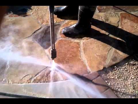 Cleaning Flagstone Patio Removing Old Sealant and Removing stains for Sealant in Goodyear Az.