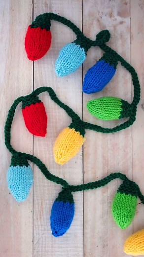 1.8K views · 105 reactions | Knitted Christmas lights are a cozy way to illuminate the festive season! Where would you hang these? Grab the String Christmas Lights knitting pattern by Gina Michele: https://bit.ly/3T5bIeQ Shop the yarn: https://bit.ly/480nlYG | Red Heart Yarns | Facebook