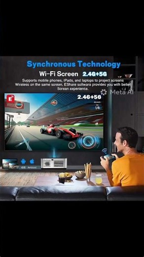 HORLAT 35000Lumens LCD Projector Android Beamer 8K Support 1080P Native Dual Band