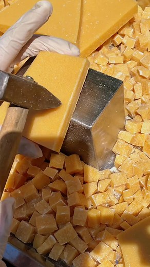 123K views · 352 reactions | Candy or Cheese? The Art of Uniform Slicing #FoodProcessing #PrecisionCutting #IndustrialKitchen | Crafthub | Facebook