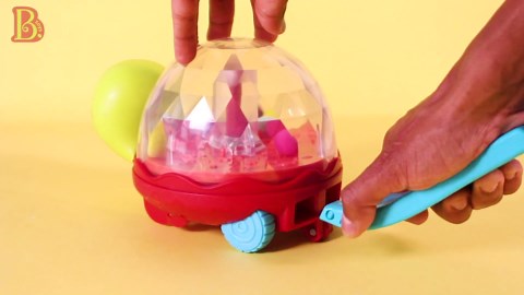 B. toys – Ball Popper & Walker – Push Toy for Baby, Toddler – Light – Up Turtle Toy for Crawling Or Walking – Removable Handle – 1 Year + – Walk ‘n’ POP!