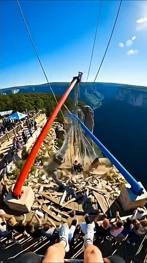 Canyon Swing Disaster: Ride Collapse!