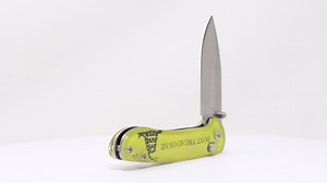 WHISKEY BENT HAT CO. Catch Pin Lock Folding Pocket Knife w/Clip Drop Point Blade Thumbstud Opening 440C Stainless Steel (Don't Tread, 3.75" Closed Length)