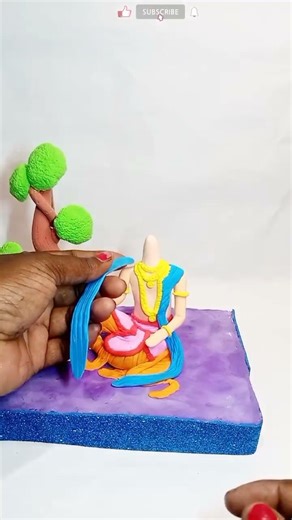 radha krishna idol making with Super clay🌼💕#viral#creativeclayideas#diy#claycrafts#youtubeshorts 🌼💕🌼