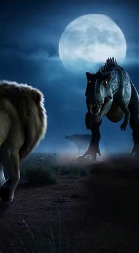"Lion vs Dinosaur: The Ultimate Battle of Strength and Survival!"#shorts
