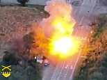 Russian tank in flames after being hit with Javelin missile from Ukraine army