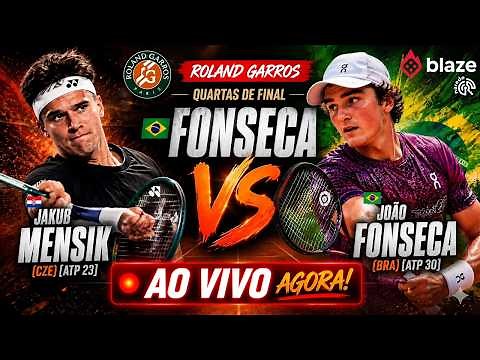 🔴 JOÃO FONSECA X MENSIK AO VIVO | QUARTAS DE FINAL ROLAND GARROS 2026
