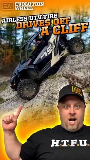 Airless UTV Tire Drives Off A Cliff