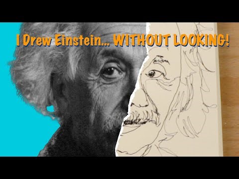 I Drew Einstein Without Looking! Blind Contour in Pen