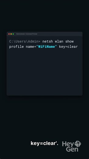 WiFi password using cmd #tech #cmd #WiFi #recover #computer