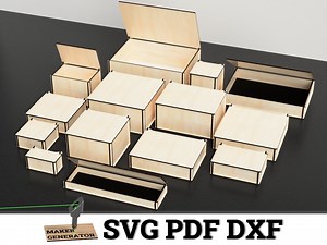 Laser Cut Box SVG Template With Flip up Lid - Storage Box - 14 Different Size and Thickness - DXF PDF - Etsy UK