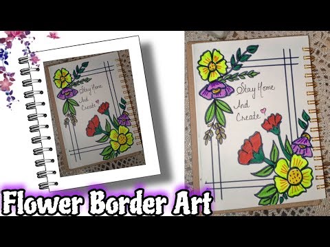 Flower Border Art | Framing Beauty On Paper🌷 | Elegant Flowers