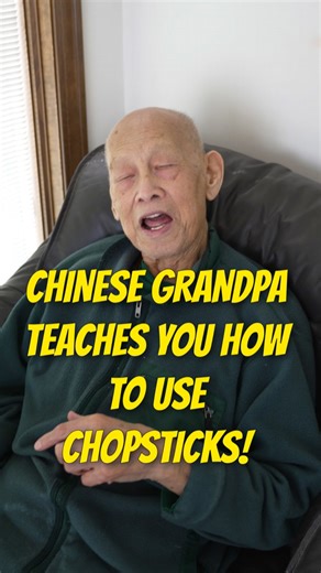 From beginner to expert: Grandpa shows the right way to use chopsticks
