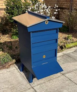 National Hive Assembled Complete, with Gabled Roof, Sloping Hive Stand, painted in a choice of colours
