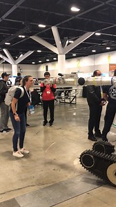 Will this bomb squad robot get to pinch the nose of our ACS team member Liz? Head to the International Convention Centre, Sydney to check out RoboCup 2019, which runs until Monday 8 July. | ACS | Facebook