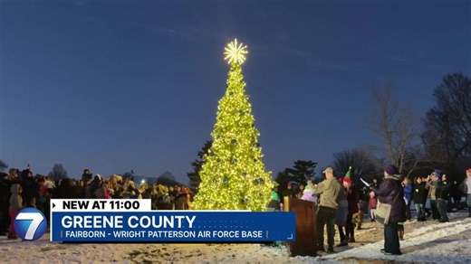 Big crowd gathers for tree lighting at Wright-Patt