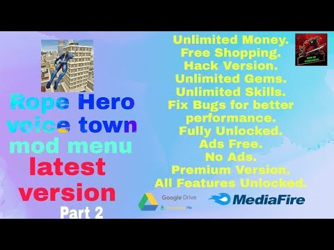 rope hero vice town mod menu | rope hero mod apk latest version| unlimited money and gems ||