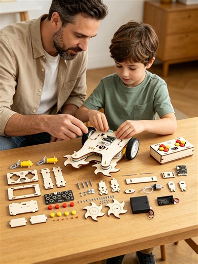 DIY Wooden Remote Control Battle Robot Kit - STEM Educational Science Project