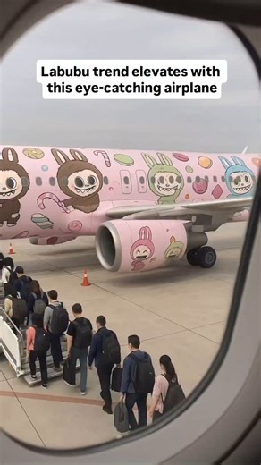 exchange4media on Instagram: "Labubu soars high on Loong Air’s POPMART-themed A320! ✈️ Pop Mart’s iconic characters, including Labubu, deck out the vibrant red livery and interiors, flying across China and beyond. The buzz isn’t just in the skies—Pop Mart’s stock is skyrocketing too, as investors unwrap soaring profits! 😍 #e4m #Labubu #PopMart #LoongAir #POPMARTPlane #AviationArt #BrandCollab #StockMarket #InvestorBuzz #FlyingHigh #ChinaFlights #PopMartStock #PopCulture"