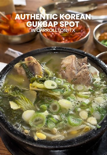 When I'm craving Korean comfort food, this is one of my go-to spots. 🍲 WONJO Busan Gukbap serves up authentic Korean soups and stews — and if you've never had gukbap before, it's a classic Korean dish where rice is served in a hot, savory broth. Originally a quick, hearty meal in Korea, and honestly? It still hits every time. One thing I really love about this place — right when you sit down, you order everything from a tablet, but there are still servers walking around if you need help. The sp