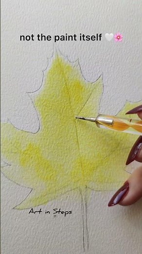 Painting a realistic watercolor leaf step by step 🍃
