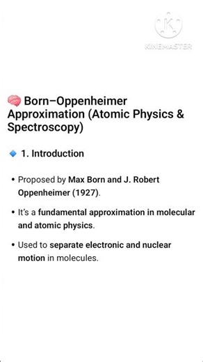 Born-Oppenheimer approximation : Atomic physics #PGTRB #PHYSICS #Bornoppenheimer #atomicphysics