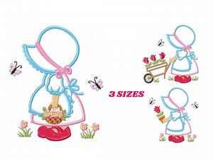 Sunbonnet Embroidery Designs - Sunbonnet Sue Embroidery Design Machine Embroidery Pattern - Sunbonnet Applique Design - Kitchen Embroidery - Etsy