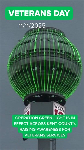 Green lights glow across Kent County in honor of Veterans Day, raising awareness for veterans services. | 13 On Your Side