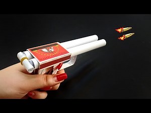 MATCHBOX GUN | paper gun | How to make a paper gun with a double barrel with a matchbox