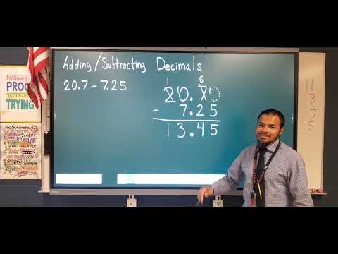Subtracting Decimal Numbers