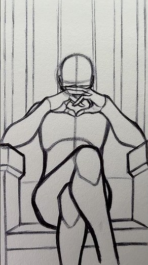 How to draw a mysterious sitting pose ⭐️Tutorial⭐️ #drawing #art #draw #howtodraw #drawingtutorial