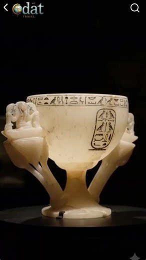 Alabaster Cup from Tomb of King Tutankhamun with God Heh #alabaster #tomb #king #Tutankhamun #heh