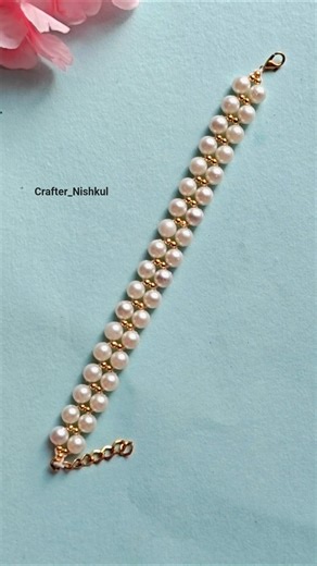 Beautiful Pearl Bracelet Making at Home 😍 | DIY Jewelry #shorts #handmade #diy #jewellery #bracelet