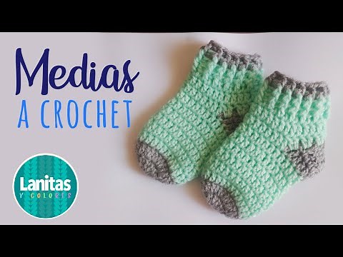 Crochet stockings [SIMPLE MODEL] - Crochet slippers socks for babies | Lanitas and Colors