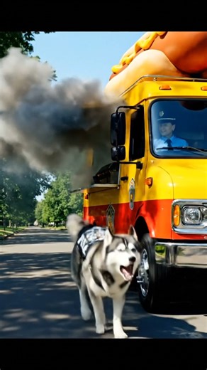 Hero Dog Saves Cop From Exploding Hot Dog Food Truck🌭🔥 #animals #police #rescueefforts #dogs #rescue