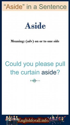 Aside Meaning | Aside in a Sentence | Most common words in English #Shorts