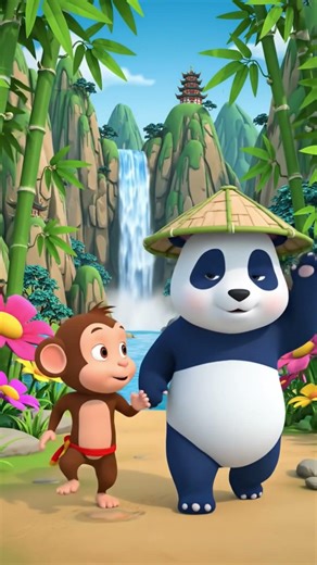 Panda and Monkey: The duo you didn't know you needed! 🐼🐒✨