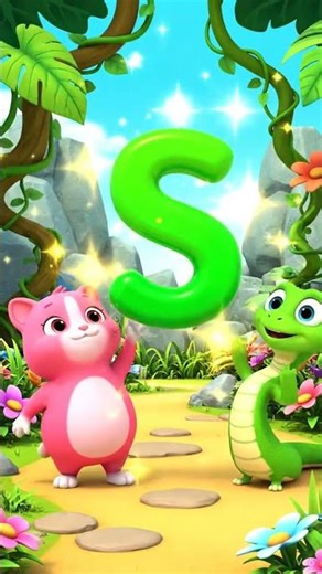S for Snake. Abc song. Alphabet phonic song. Learning with cute Cat. #abc #funny #abcsong