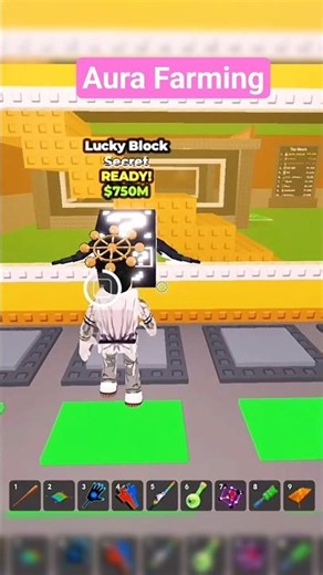 AURA FARMING WITH SECRET LUCKY BLOCK IN STEAL A BRAINROT 😎 #shorts #funny #fyp #gaming #roblox