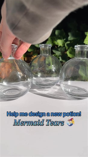 Help me design a new Mermaid Tears potion bottle! Which do you prefer? #potions #potion #fantasy #mermaid #mermaids #potionbottle #bookshelfdecor #art #crafts #crafting | Forbidden Forest Apothecary