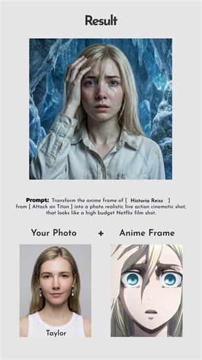 Easy and simple prompt to make a live action anime