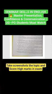 How to Present a PERFECT SEMINAR in English Tips for College Students & Teaching Exams | Viral Guide