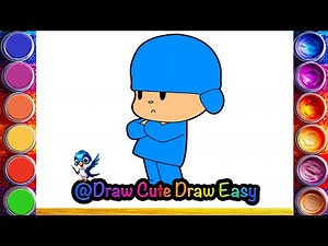 How to Draw Pocoyo Easy ❤️💛💙🌈| Pocoyo step-by-step drawing 👶🥰| Drawing for Kids😍 | Let’s go Pocoyo😂