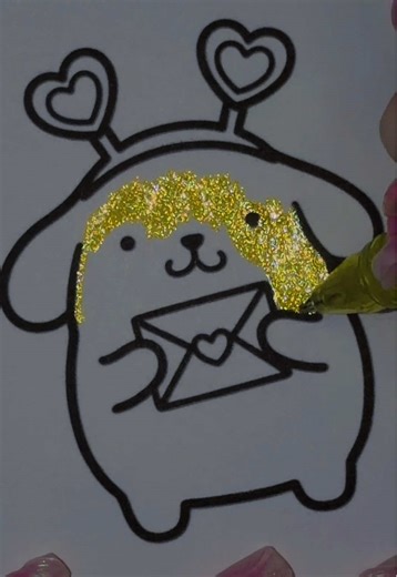 Pompompurin Valentine: Coloring Fun