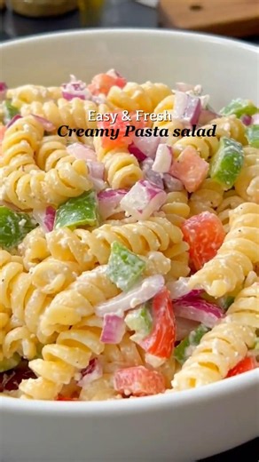 The Only Creamy Pasta Salad Recipe You Need 🥗✨ #cooking #recipe #shorts
