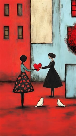 A small city. Two women. A red heart passing hands. Birds rise, fall, and rise again. The moment repeats itself, as if it’s waiting for us to notice. Some stories don’t need an ending. They only need time. Where stillness becomes a story. ✨ More stories like this are shared first through my newsletter. | Inge Schuster